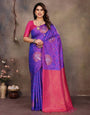 Delectable Purple Soft Banarasi Silk Saree With Devastating Blouse Piece