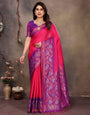 Flaunt Magenta Soft Banarasi Silk Saree With Prettiest Blouse Piece