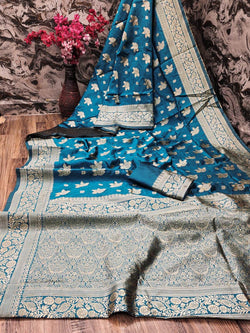 Winsome Blue Soft Silk Saree With Cynosure Blouse Piece
