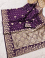 Enchanting Purple Soft Silk Saree With Alluring Blouse Piece