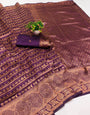 Staring Purple Soft Silk Saree With Opulent Blouse Piece