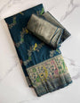 Scintilla Rama Soft Banarasi Silk Saree With Desirable Blouse Piece