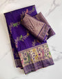 Serendipity Royal Purple Soft Banarasi Silk Saree With Surpassing Blouse Piece