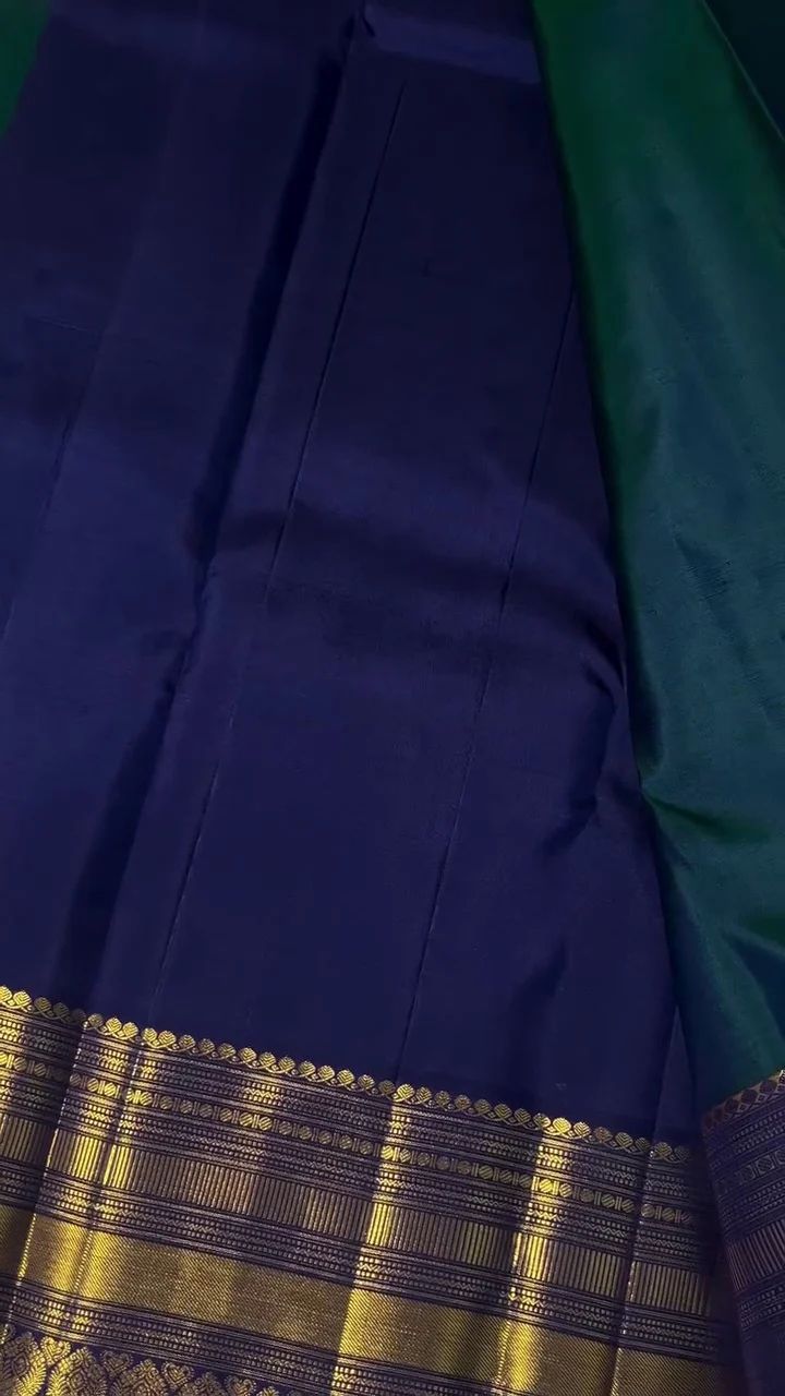 Majestic Rama Soft Banarasi Silk Saree With Ethnic Blouse Piece