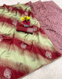 Groovy Maroon Soft Silk Saree With Magnetic Blouse Piece