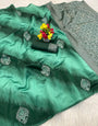 Ebullience Turquoise Soft Silk Saree With Tantalizing Blouse Piece