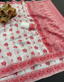 Confounding Off White Cotton Silk Saree With Evanescent Blouse Piece