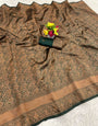 Lissome Dark Green Soft Silk Saree With Magnificat Blouse Piece