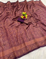 Enthralling Purple Soft Silk Saree With Eclat Blouse Piece