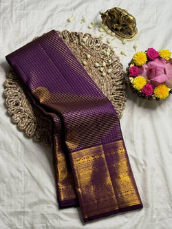 Imbrication Purple Soft Silk Saree With Enamoring Blouse Piece