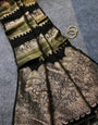 Amazing Black Banarasi Dola Silk Saree With Devastating Blouse Piece