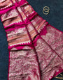 Glamorous Dark Pink Banarasi Dola Silk Saree With Splendiferous Blouse Piece