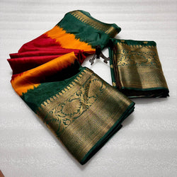Phenomenal Maroon Banarasi Dola Silk Saree With Splendorous Blouse Piece