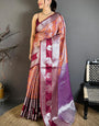 Evanescent Orange Kanjivaram Silk Saree With Angelic Blouse Piece