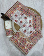 Desirable Off White Pashmina Saree With Splendorous Blouse Piece