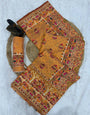 Transcendent Yellow Pashmina Saree With Brood Blouse Piece