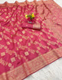 Enchanting Dark Pink Soft Silk Saree With Jazzy Blouse Piece