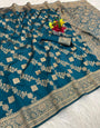 Bucolic Rama Soft Silk Saree With Alluring Blouse Piece