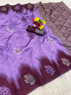 Beguiling Lavender Soft Silk Saree With Snazzy Blouse Piece