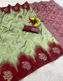 Panoply Pista Soft Silk Saree With Proficient Blouse Piece