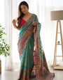 Classy Rama Pashmina saree With Gratifying Blouse Piece