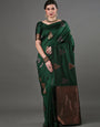 Supernal Green Soft Silk Saree With Incomparable Blouse Piece