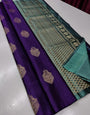 Hypnotic Purple Soft Silk Saree With Radiant Blouse Piece