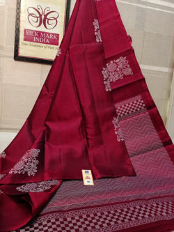 Prettiest Stunning Red Soft Silk Saree With Preferable Blouse Piece