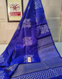 Twirling Royal Blue Soft Silk Saree With Adoring Blouse Piece