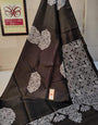 Fancifull Black Soft Silk Saree With Delightful Blouse Piece