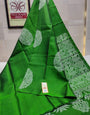 Prettiest Green Soft Silk Saree With Stunner Blouse Piece