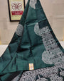 Refreshing Rama Soft Silk Saree With Lovely Blouse Piece