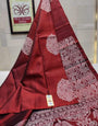 Dazzling Red Soft Silk Saree With Intricate Blouse Piece