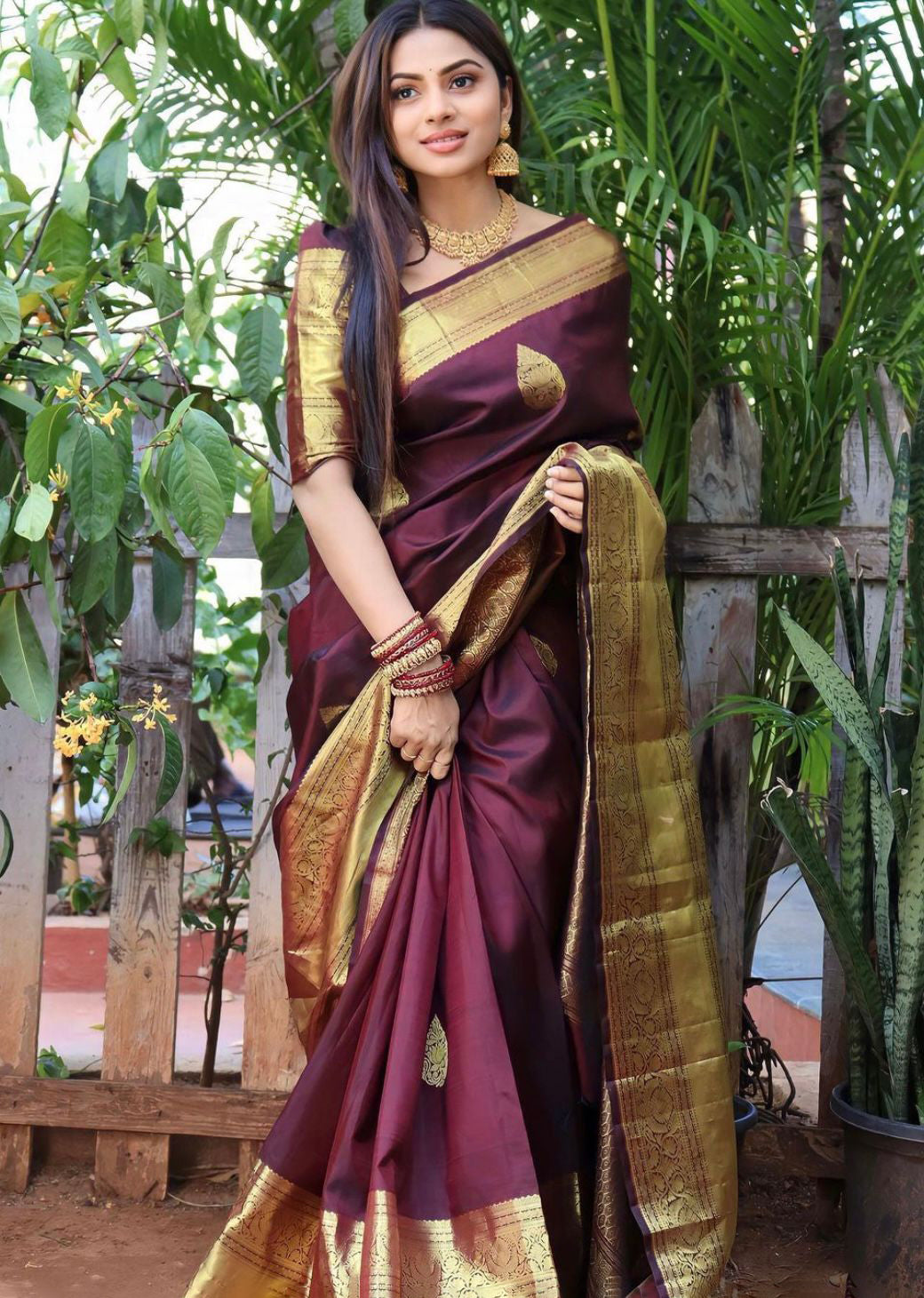 Phenomenal Wine Soft Silk Saree With Beautiful Blouse Piece