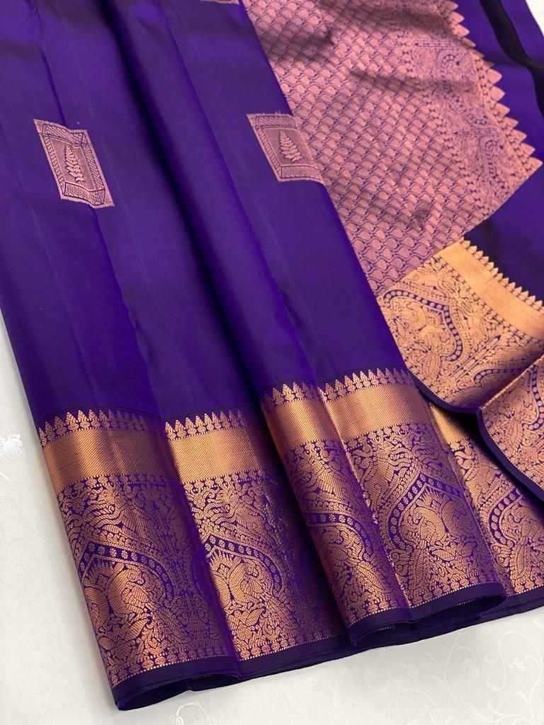 Ratatouille Royal Blue Soft Silk Saree With Luxuriant Blouse Piece