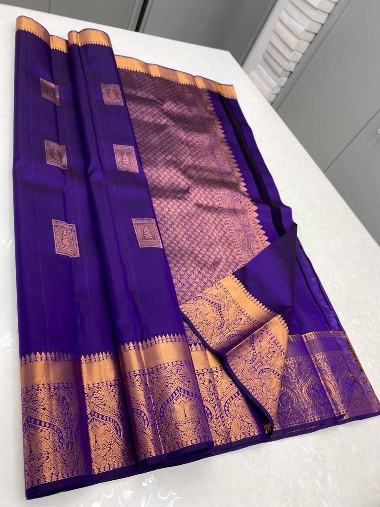 Ratatouille Royal Blue Soft Silk Saree With Luxuriant Blouse Piece