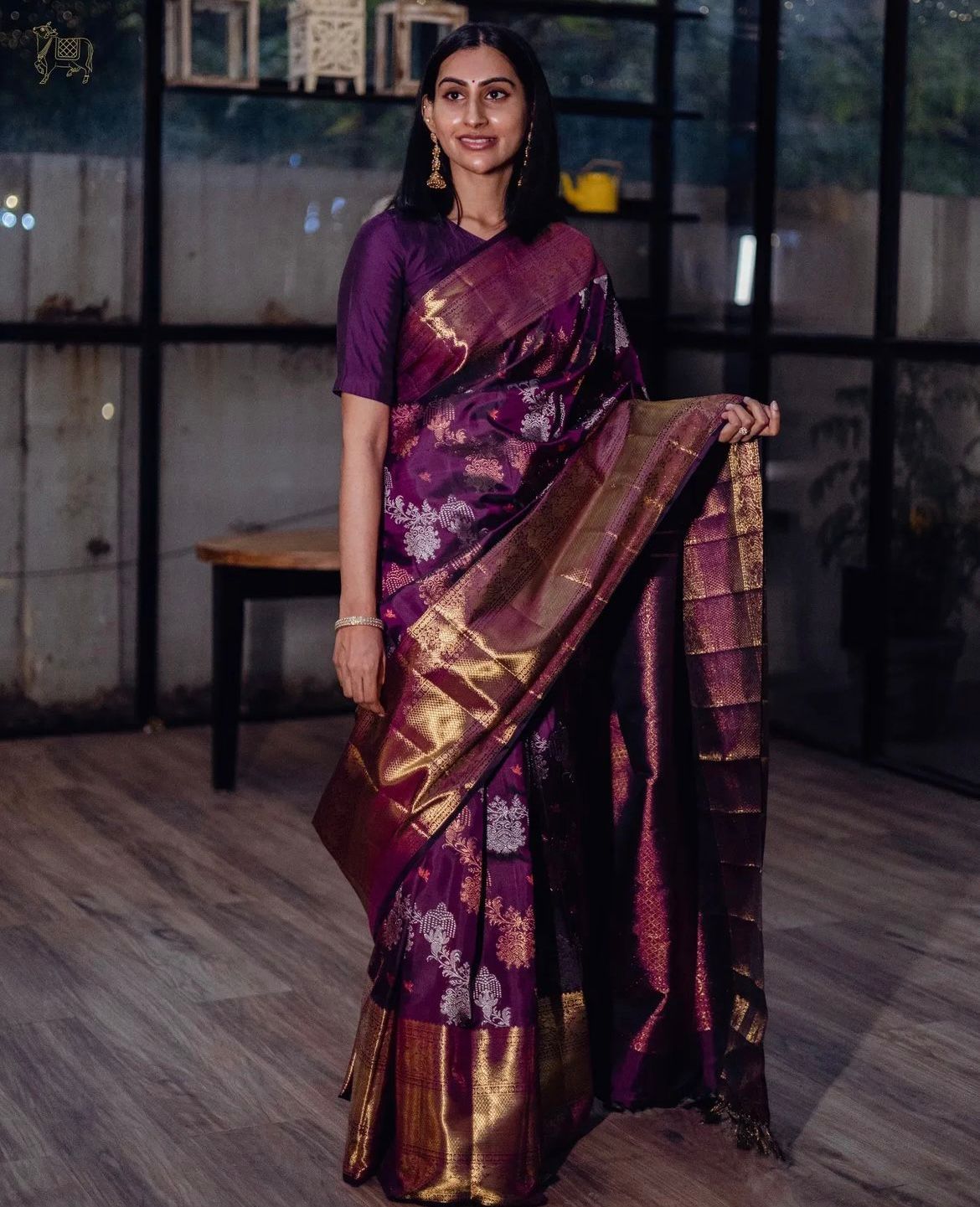 Trendy Purple Soft Silk Saree With Stunning Blouse Piece