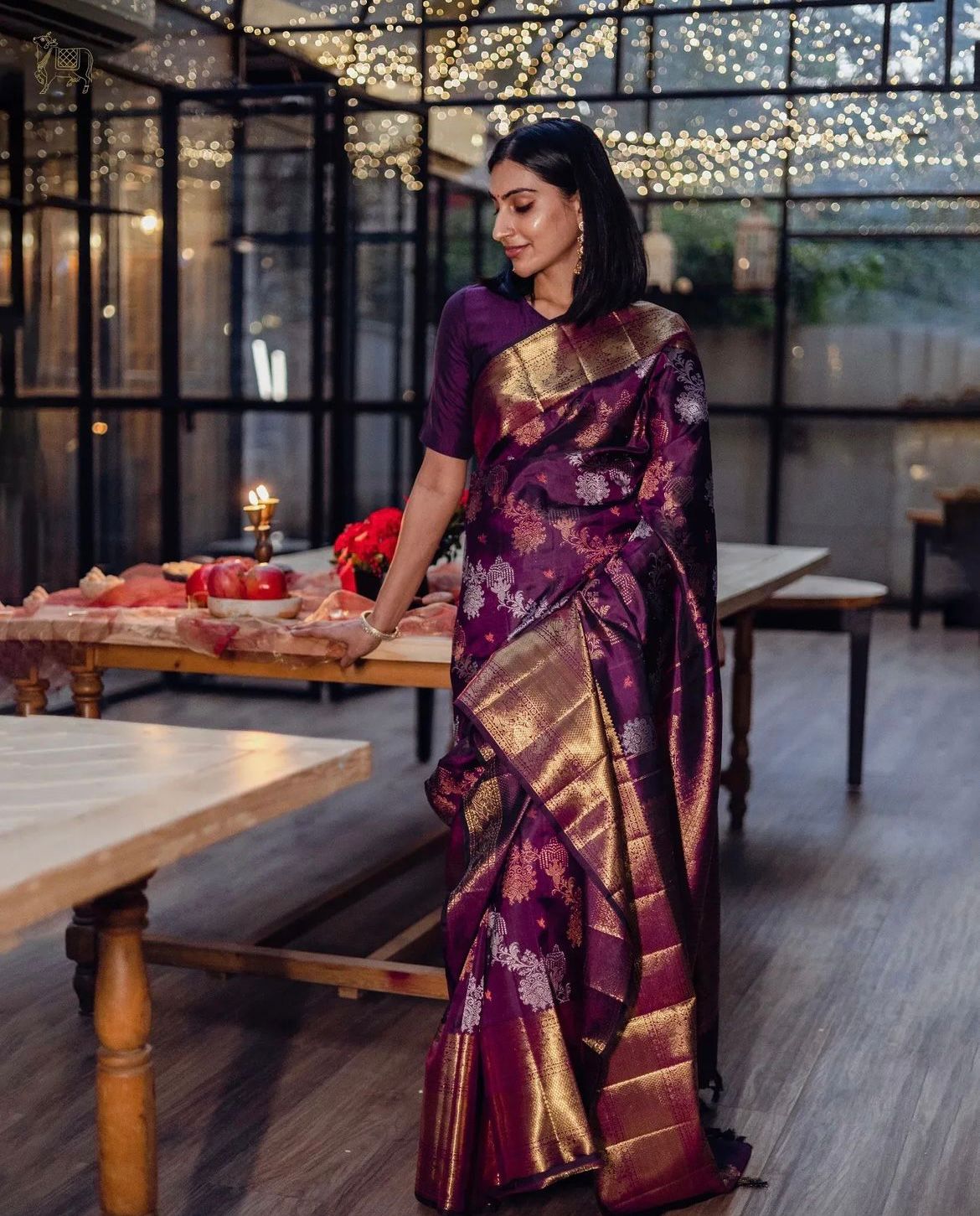 Trendy Purple Soft Silk Saree With Stunning Blouse Piece