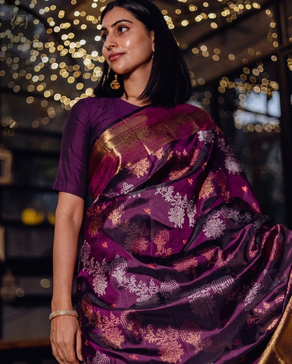 Trendy Purple Soft Silk Saree With Stunning Blouse Piece