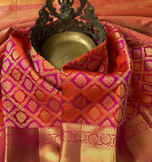 Angelic Red Soft Silk Saree With Imaginative Blouse Piece