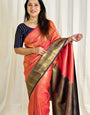 Staring Peach Soft Silk Saree With Deserving Blouse Piece