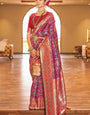 Profuse Purple Patola Silk Saree with Incomparable Blouse Piece