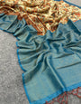 Smart Beige Digital Printed Soft Silk Saree With Staring Blouse Piece