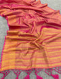 Pretty Pink Cotton Silk Saree With Enthralling Blouse Piece