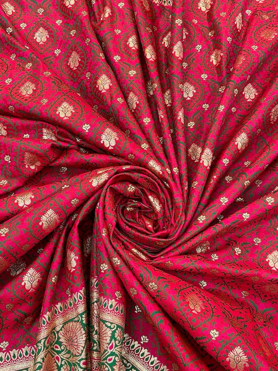 Impressive Dark Pink Soft Banarasi Silk Saree With Quixotic Blouse Piece