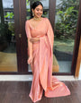 Staggering Pink Soft Banarasi Silk Saree With Amiable Blouse Piece