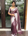 Unique Brown Soft Kanjivaram Silk Saree With Outstanding Blouse Piece