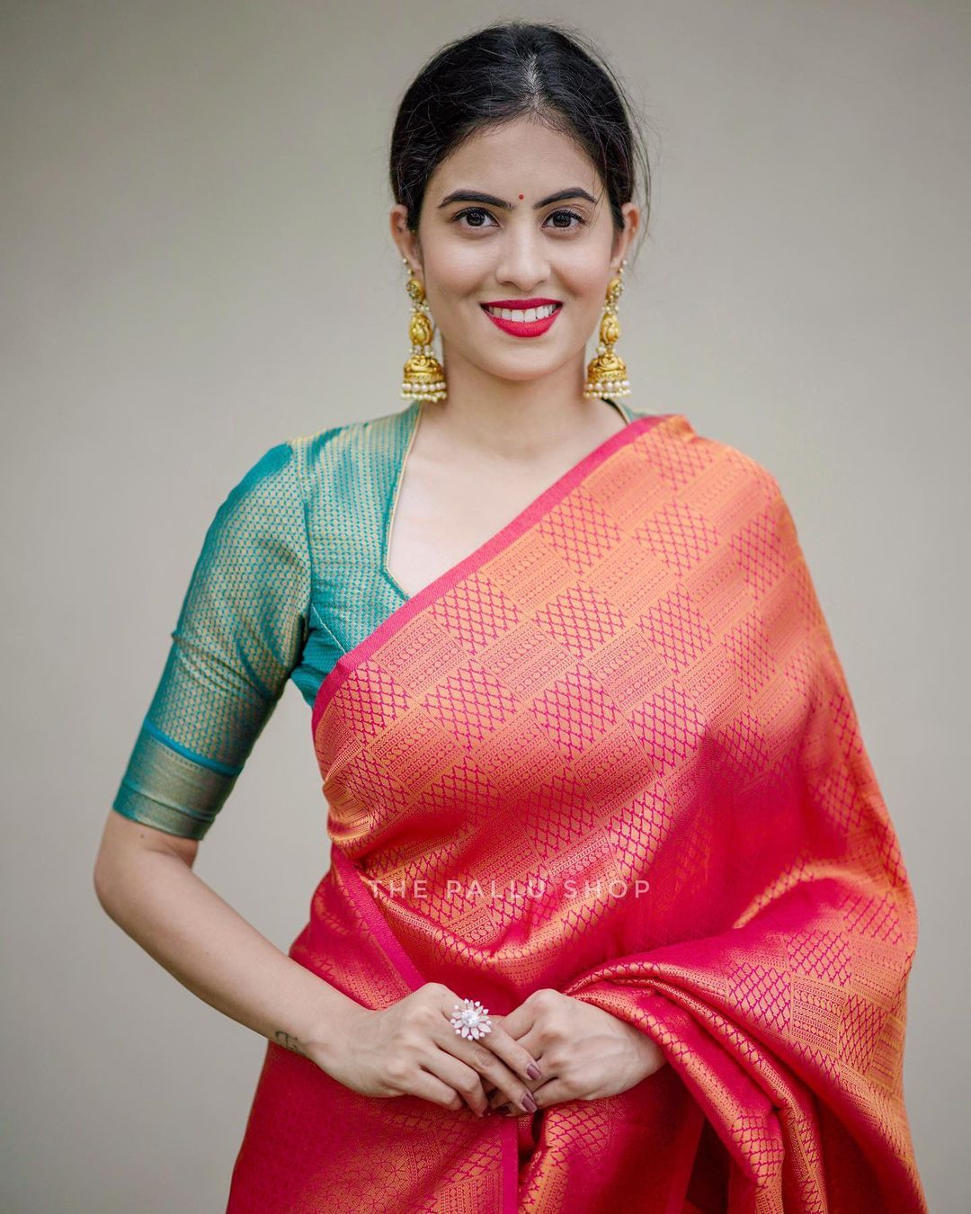 Brood Dark Pink Soft Silk Saree with Bucolic Blouse Piece