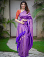 Bewitching Royal Blue Soft Silk Saree with Comely Blouse Piece