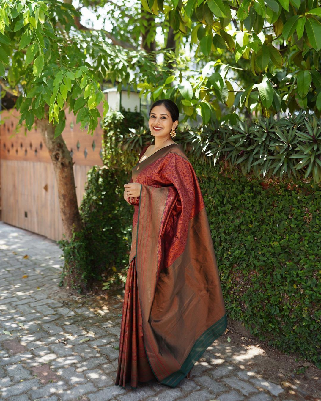 Precious Maroon Soft Silk Saree With Charming Blouse Piece